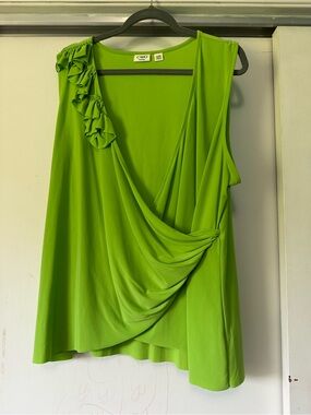 Cato Green Draped Sleeveless Top